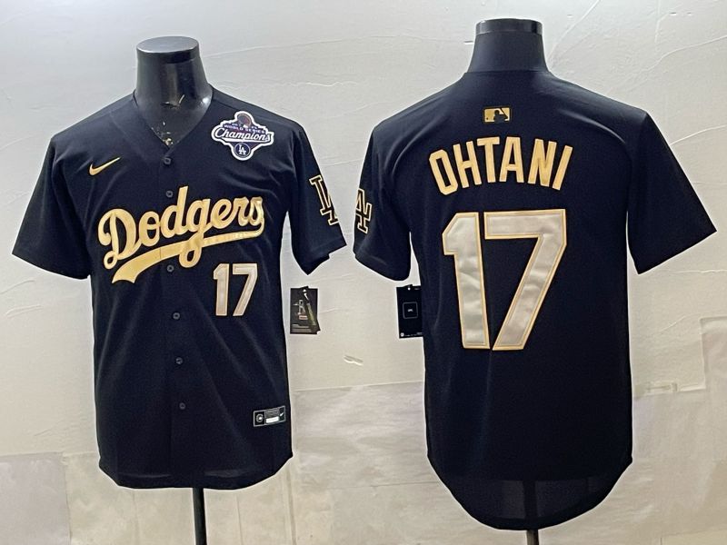 Men 2026 Nike Los Angeles Dodgers #17 Ohtani black Game MLB Jersey 04